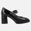 Zapatos de tacón alto en charol negro estilo mary jane