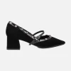 Zapatos de tacón estilo mary jane en ante negro con remaches Chirun