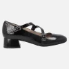 Zapatos de tacón estilo Mary jane en charol negro con puntera cuadrada