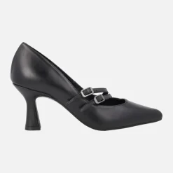 Zapatos de tacón estilo mary jane en piel negra Genila