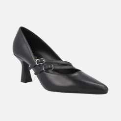 Zapatos de tacón estilo mary jane en piel negra Genila