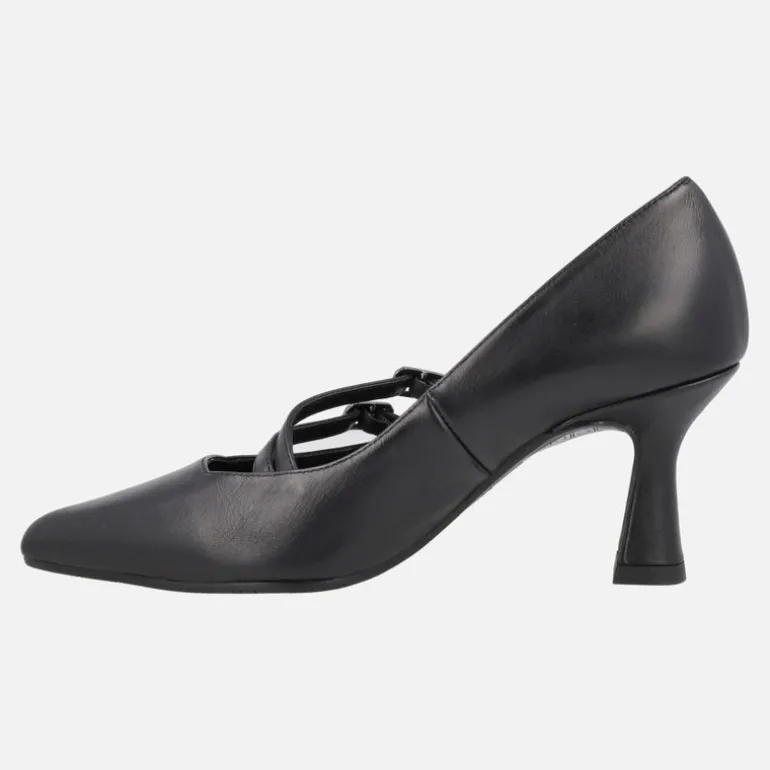 Zapatos de tacón estilo mary jane en piel negra Genila