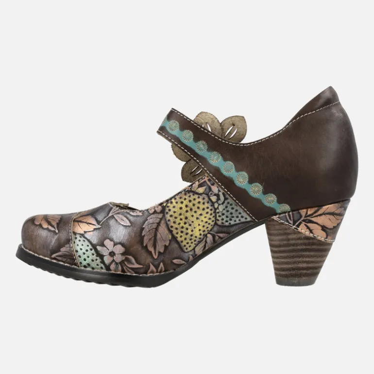 Zapatos de tacón estilo mercedes Rayao 03 Marrón