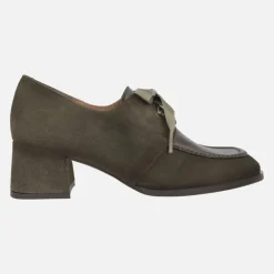Zapatos de tacón Talitha en piel y ante con cordones de raso