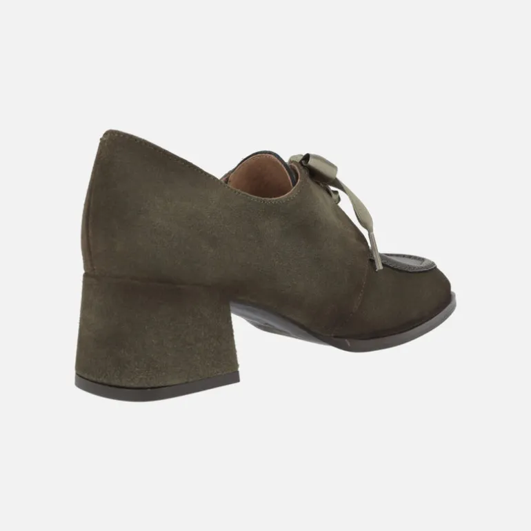 Zapatos de tacón Talitha en piel y ante con cordones de raso