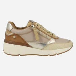 Zapatos deportivos con cordones y cremallera lateral para mujer