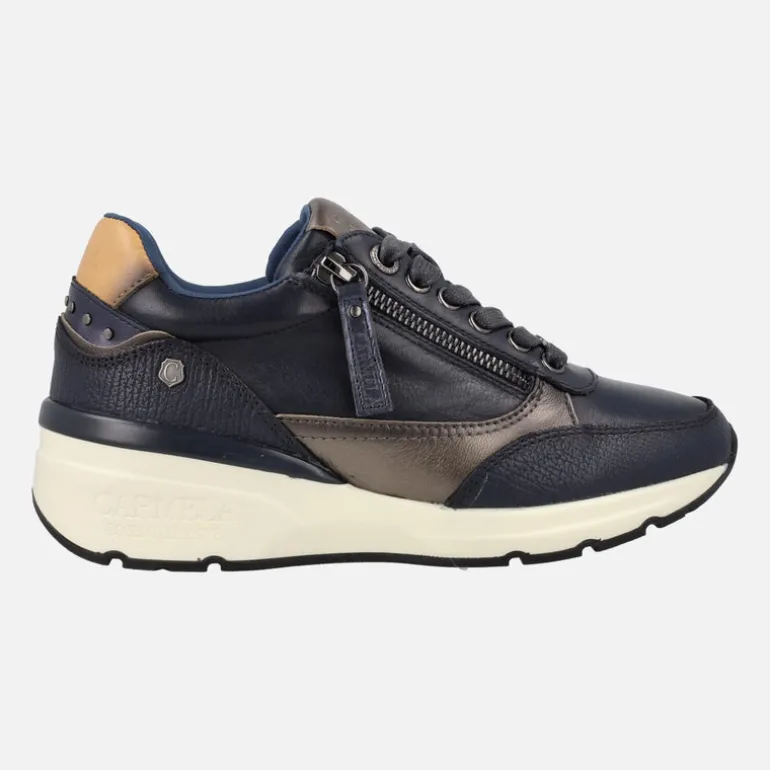 Zapatos deportivos con cordones y cremallera lateral para mujer
