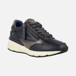 Zapatos deportivos con cordones y cremallera lateral para mujer