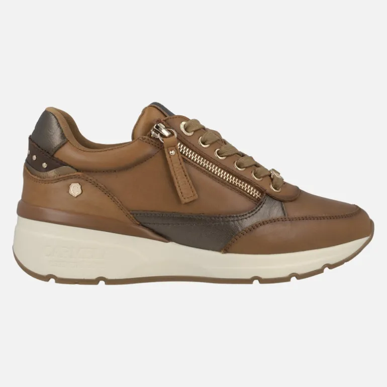 Zapatos deportivos con cordones y cremallera lateral para mujer
