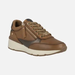 Zapatos deportivos con cordones y cremallera lateral para mujer