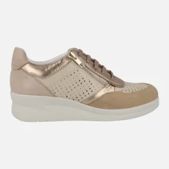 Zapatos deportivos de piel con cordones y cremallera Riposella