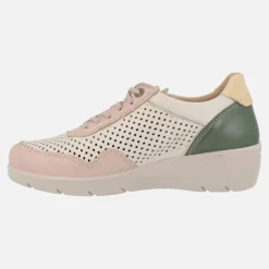 Zapatos deportivos de piel con picados y cremallera