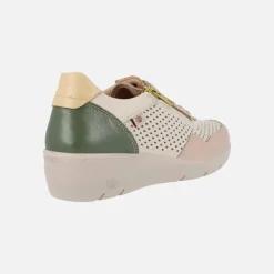 Zapatos deportivos de piel con picados y cremallera