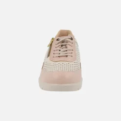 Zapatos deportivos de piel con picados y cremallera