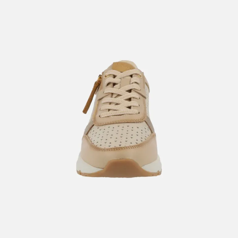 Zapatos deportivos de piel con troquelados y cremallera