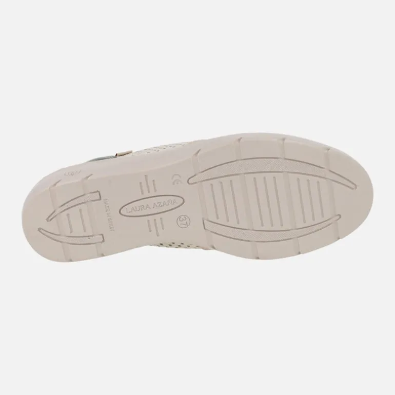 Zapatos deportivos de piel con picados y cremallera