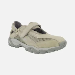 Zapatos deportivos en combinado de tejido y serraje con cierre de velcro