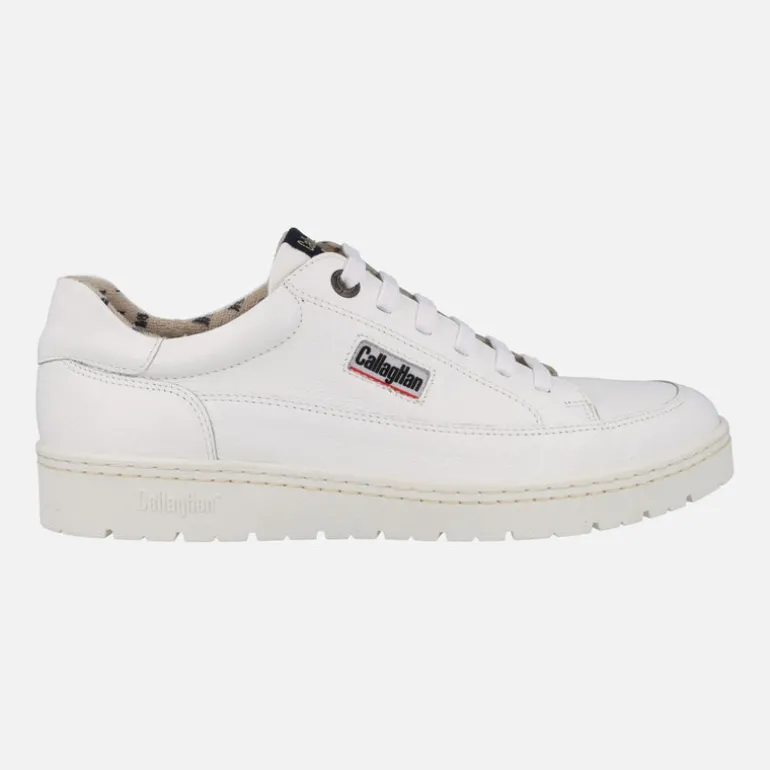 Zapatos deportivos en piel blanca para hombre
