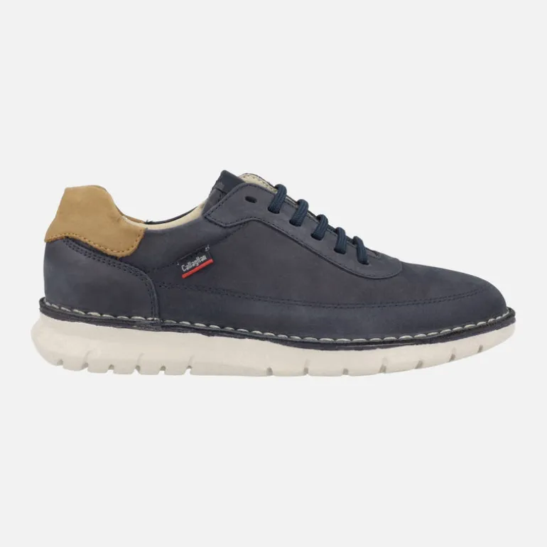 Zapatos deportivos en piel nobuck con cordones