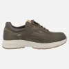 Zapatos deportivos en piel kaki con membrana Fluchos tex