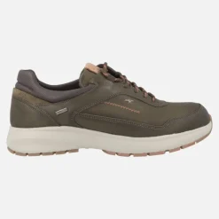 Zapatos deportivos en piel kaki con membrana Fluchos tex