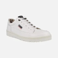 Zapatos deportivos en piel blanca para hombre