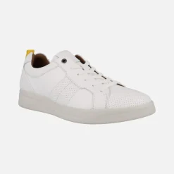 Zapatos deportivos en piel blanca para hombre