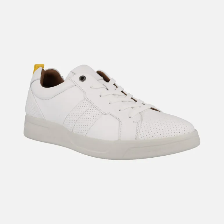Zapatos deportivos en piel blanca para hombre