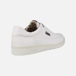 Zapatos deportivos en piel blanca para hombre