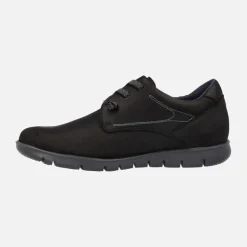 Zapatos deportivos en piel nobuck con cordones para hombre