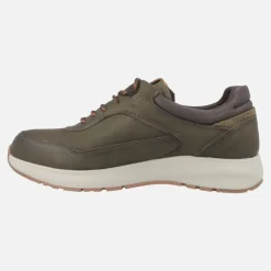 Zapatos deportivos en piel kaki con membrana Fluchos tex