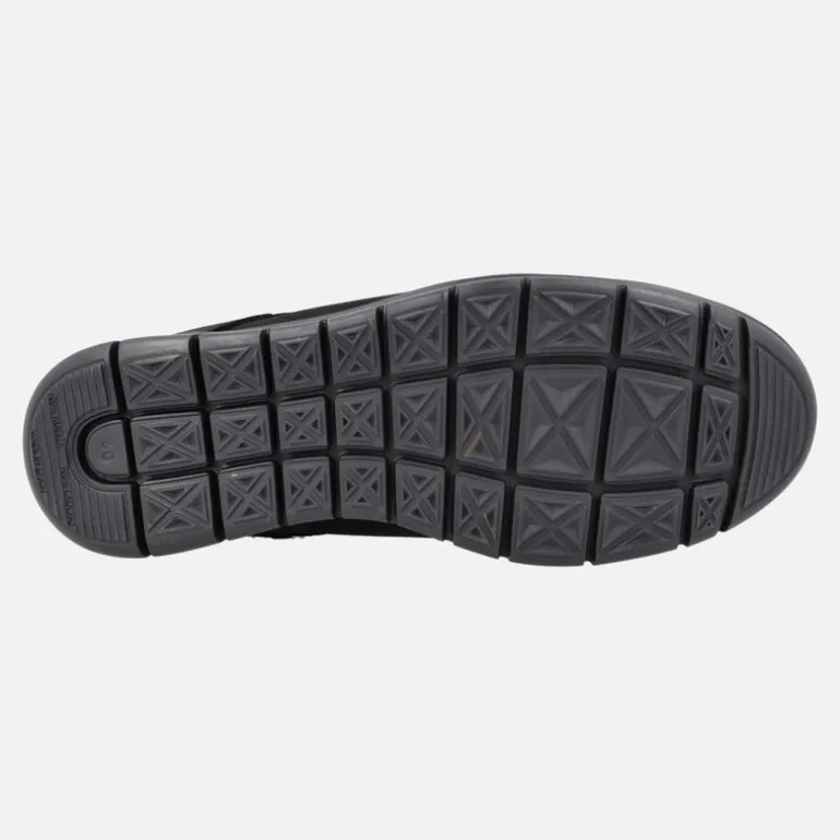 Zapatos deportivos en piel nobuck con cordones para hombre
