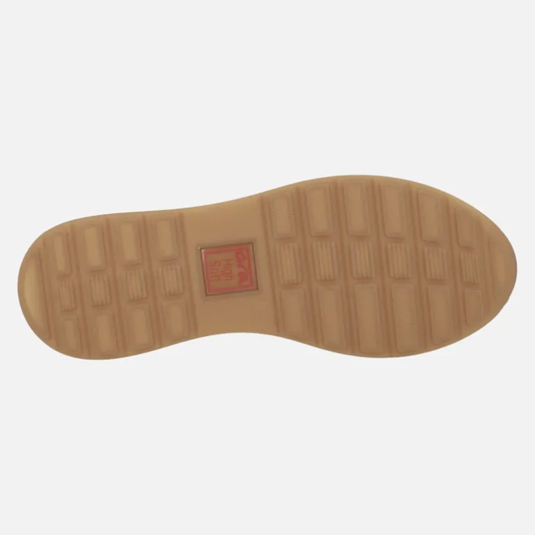 Zapatos deportivos en piel beige con cordones y cremallera