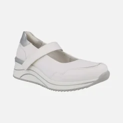 Zapatos deportivos estilo mercedes en combinado blanco y plata