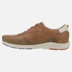 Zapatos deportivos marrones de piel con cordones elásticos Kai