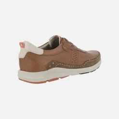 Zapatos deportivos marrones de piel con cordones elásticos Kai