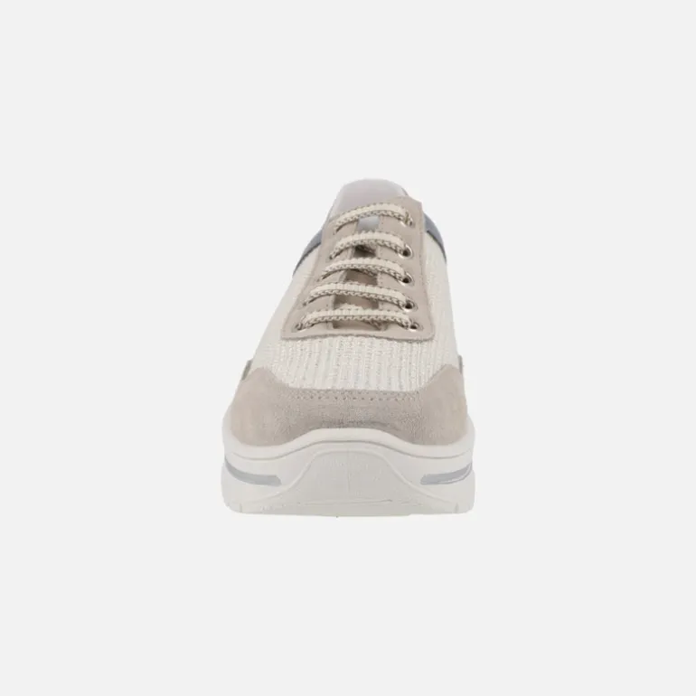 Zapatos deportivos multi material en combinado crudo con cordones