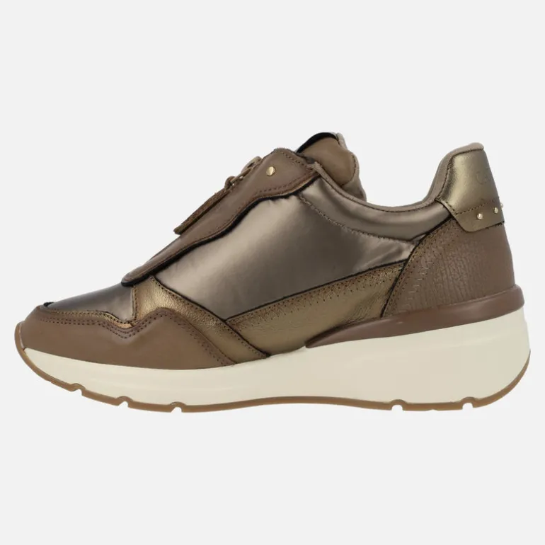 Zapatos deportivos multimaterial con cremallera central para mujer