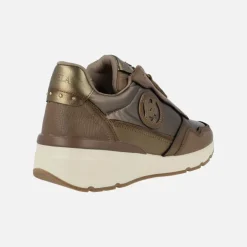 Zapatos deportivos multimaterial con cremallera central para mujer
