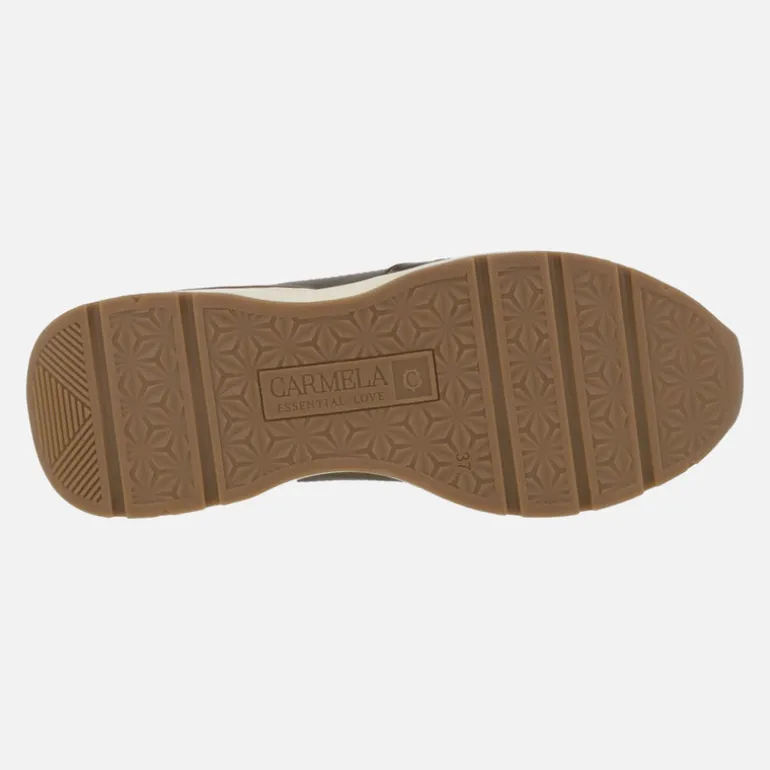 Zapatos deportivos multimaterial con cremallera central para mujer