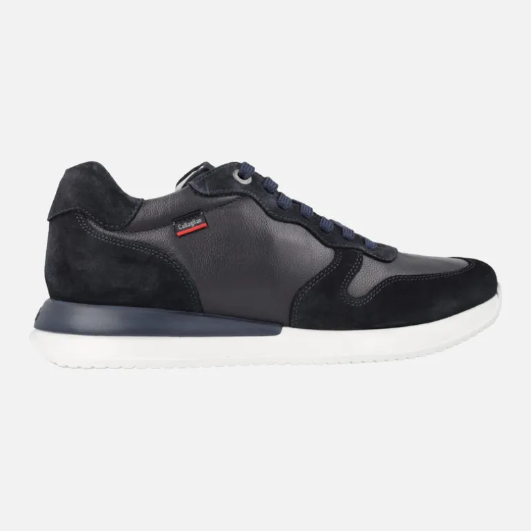 Zapatos deportivos para hombre combinados en piel y serraje