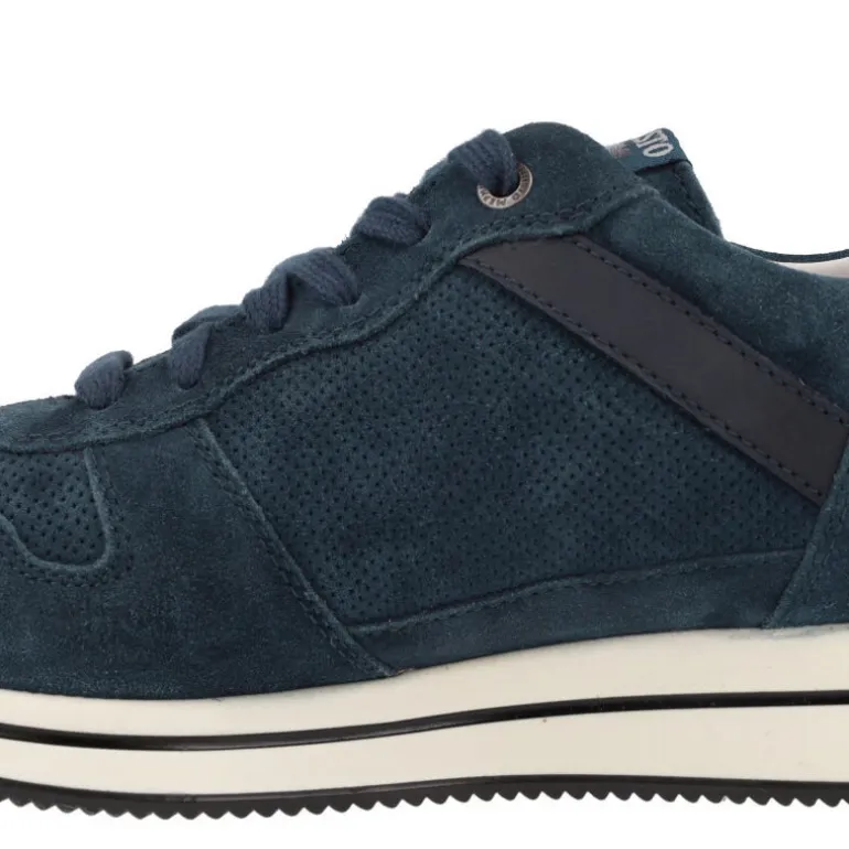 Zapatos deportivos para hombre en serraje azul Mephisto Garry