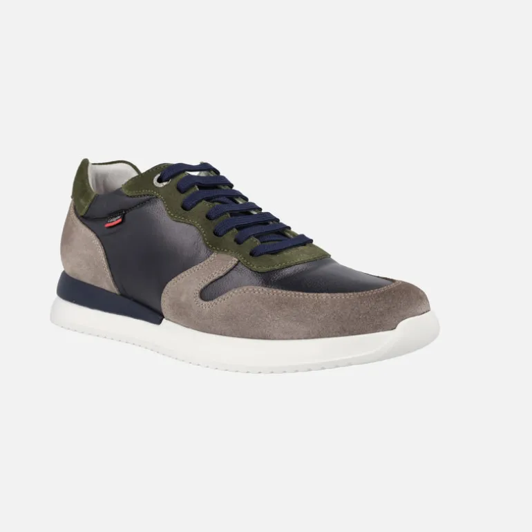 Zapatos deportivos para hombre combinados en piel y serraje