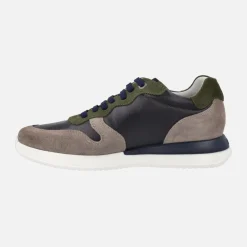 Zapatos deportivos para hombre combinados en piel y serraje