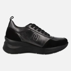 Zapatos deportivos Paula Urban en combinado negro/plomo