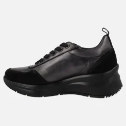 Zapatos deportivos Paula Urban en combinado negro/plomo