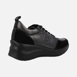 Zapatos deportivos Paula Urban en combinado negro/plomo