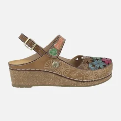 Zapatos destalonados con troquelado de flores Facscineo 0121