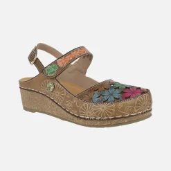 Zapatos destalonados con troquelado de flores Facscineo 0121