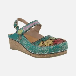 Zapatos destalonados con troquelado de flores Facscineo 0121